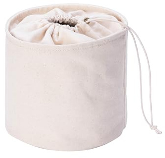 YONBEN Hoher Geldbörsen-Organizer-Einsatz für Damen, Segeltuch, rund, Handtaschen-Organizer, runde Kosmetiktasche, Eimer, Make-up-Tasche (Beige, L)