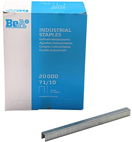 BeA 10000112 Series 71/10 Galvanized Steel Staples 3/8 deep 20,000 per Box
