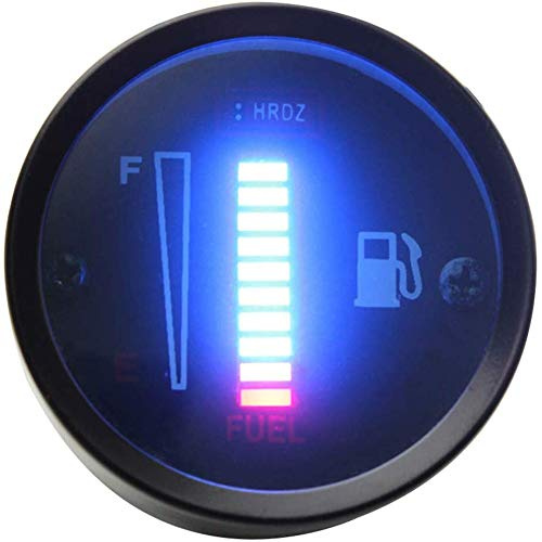 Medidor de combustible LED para coche, 52 mm, 12 V CC, universal, medidor de nivel de combustible con sensor de combustible, indicador de pantalla LED para coche y motocicleta (negro)