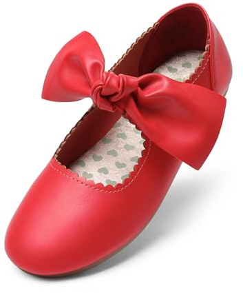 DREAM PAIRS Kids Cute Mary Jane Flats,Size 5 Toddler,Red