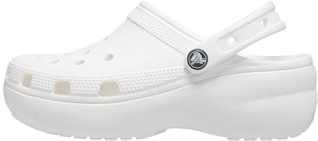 Crocs Unisex Vuxna Klassisk Plattform Clog Slides, Vitt, 34/35 EU