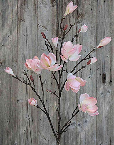 artplants.de Magnolienzweig künstlich YONA, rosa-gelb, 130cm - Kunst Magnolia/Kunstblume Magnolienzweig
