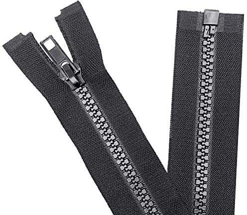 Sawoake 2 Pezzo #5 58 cm Separazione Giacca Zipper per Cucire Cappotti Giacca Zipper Nero A Forma di Plastica Zipper Bulk Tailor DIY Strumenti di Cucire per Indumento/Borse