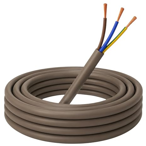 3m Stromkabel Gold Antik 3x0,75 mm² 3-adrig H03VV-F PVC Kabel flexible Elektroleitung Rundkabel Kabel