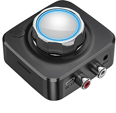 Cenawin Ricevitore Bluetooth 5.0 Adattatore Ricevitore Audio Bluetooth per il Sistema Audio in Streaming Musicale, Adattatore Audio Wireless RCA AUX 3.5mm per Smartphone PC Auto Speaker TF Card