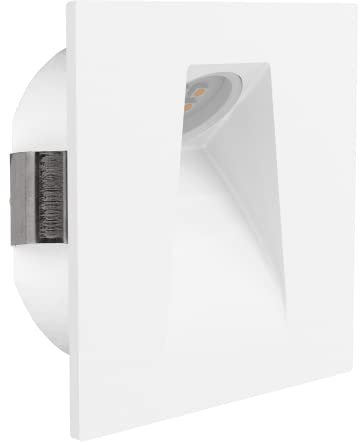 Eglo Led luce da incasso Mecinos, faretto da incasso, illuminazione per scale in metallo bianco, Led lampada da incasso a parete, L x L 8 cm