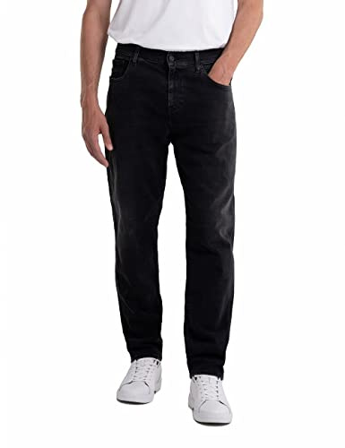 REPLAY Herren Jeans Sandot Tapered-Fit, Black 098-3 (Schwarz), 30W / 32L
