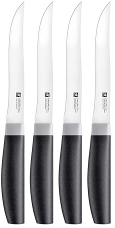 ZWILLING Now S Messer Steakmesserset 4-tlg, Schwarz Rostfreier Spezialstahl Eisgehärtet