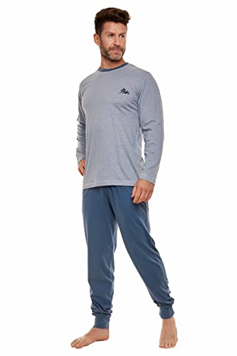 Selente Sweet Dreams - Pijama largo o corto para hombre, de algodón, tallas M-6XL, Humo De Londres Rayas Largo, L