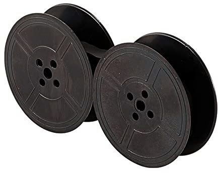 Peukerty 1-pack skrivmaskin, färgband, Twin spole, skrivmaskin, färgband, dubbel spole, färgförpackning, bläckdel för de flesta skrivmaskiner (svart)