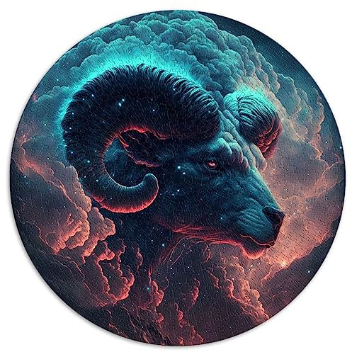 1000-teilige Puzzles, runde Puzzles „Fiery Cloud Aries“ für Erwachsene und Kinder ab 12 Jahren. Papppuzzles, tolles Geschenk für Erwachsene. Größe: 67,5 x 67,5
