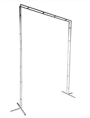 Support for Arche de Mariage, Double Barre, Assemblage Facile, 2,6 x 9,8 Pieds, Arche de Jardin carrée, tonnelle en métal for Mariage, fête, Banquet, décoration d'événement/2620