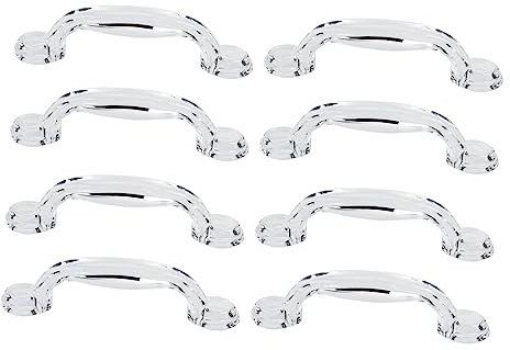 Angoily 8 Piezas Mango Acrílico Cajón Tira Manijas Mango De Tabla De Cortar Manijas De Las Puertas Claras Tiradores De Armario Vintage Tiradores De Muebles Clásico Puerta Corrediza