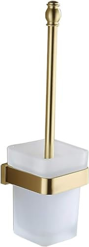JQFDD Brosse de Toilette WC Laiton Or Brossé Brosses WC et Supports Murale Balayette WC, Antibactérienne à Séchage Rapide