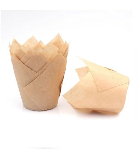 Pirottini usa e getta da 5,1 cm, per muffin e cupcake, a forma di tulipano, marrone, confezione da 200