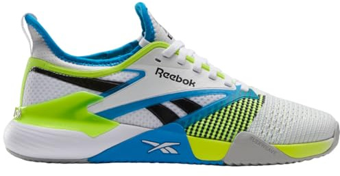 Reebok unisex Nano Court träningsskor, Vit/digital lime/aqua, 10.5 US Women/9 US Men