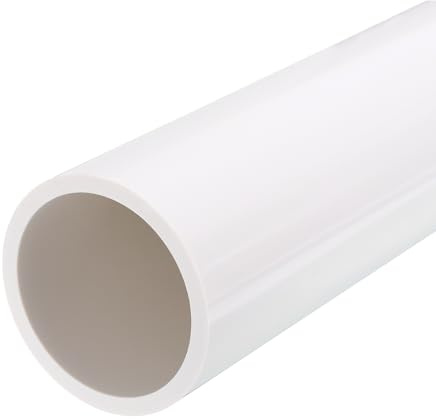 QUARKZMAN PVC Rohr Durchmesser 63.8mm Länge 350mm Rund Kunststoffrohr Weiß