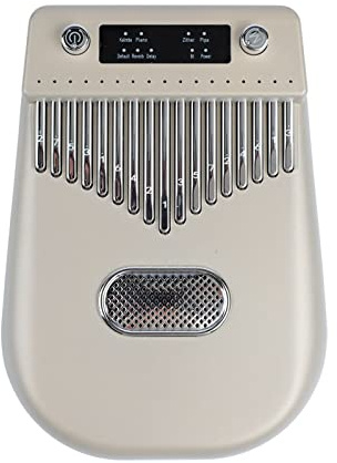 Eujgoov Elektronisches Kalimba mit 17 Tasten, Intelligentes Daumenklavier, Vier Modi: Kalimba, Klavier, Akustikgitarre, E-Gitarre, Tragbar mit wiederaufladbarem Akku, Silber