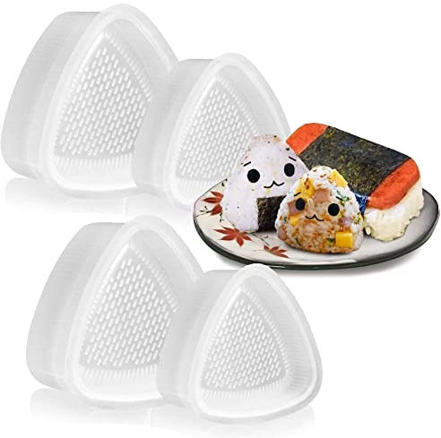 Onigiri Formen - 4 Stück Dreieck-Sushi-Formen für DIY-Reisbällchen & Bento Dekorieren