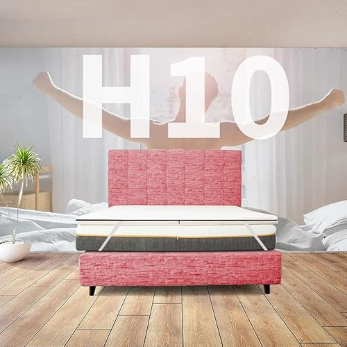 Comfy Line HÅRT TOPPER dubbelvikt 160 x 190 cm, ortopedisk superhög bäddmadrass även för extra hög vikt 10 cm | allergivänlig avtagbar överdrag med elastiska band för fastsättning - MOD. FISIO H10