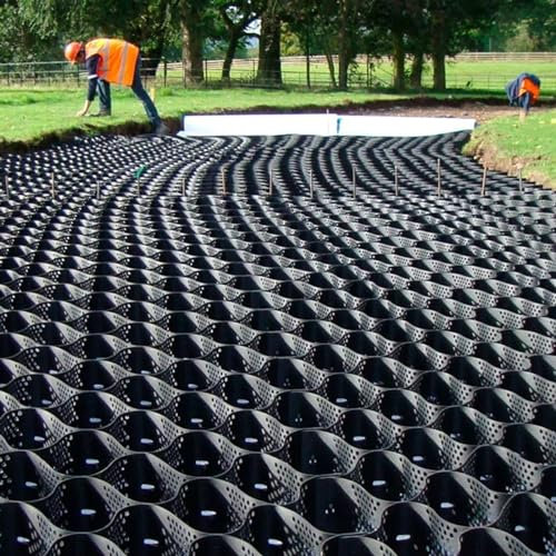 RTOWERM Stabilisateur Gravier Grille de sol Geocell de 2 pouces, grille de gravier de sol HDPE Geogrid, allée de géogrille, système de pavé perméable Grille de stabilisation du sol Pavés perméables Ge