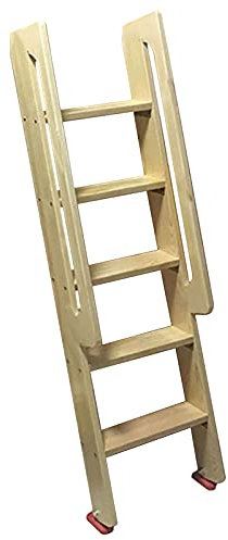 Solid Wood Loft Ladder Twin Bunk Ladder with Grab Handle & Hardware, 49/59 Inch Double Elevated Bed Ladders for Bedroom Dorms, 4/5 Steps (Size : 1.25m/4.1ft tall)