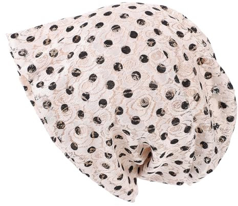 COLLBATH Elastischer Damen Sommerschmuck Hut Mit Spitze Und Punkten Baumwolle Atmungsaktiv Leicht Zu Tragen Falten
