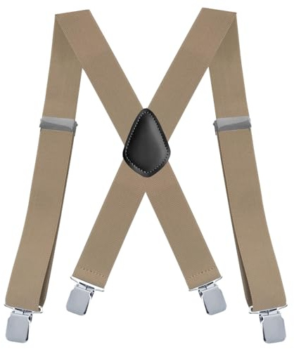 Zclro Hosenträger für Herren 3.5 cm Breit mit Sehr Starken 4 Metall Clips | Hosenträger X-Form Einstellbar und Elastisch Einheitsgröße für Männer und Damen