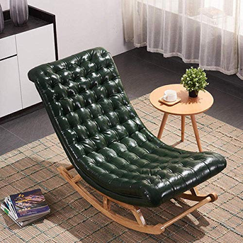 Nordischer Schaukelstuhl aus Massivholz für Balkon und Wohnzimmer, bequemer Schaukelstuhl für Erwachsene für ältere Menschen, Weiß