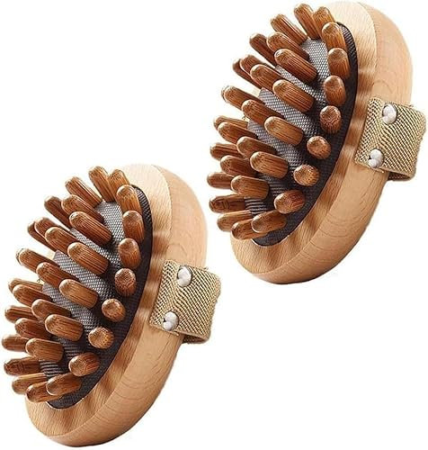 Meridian Pressure Brush, Body Anti Cellulite Brush, Soothing Wooden Essential Oil Spa-Air Cushion, Meridian Massage Brush, Natural Wooden Massager, Handheld Wooden Massager 2pcs