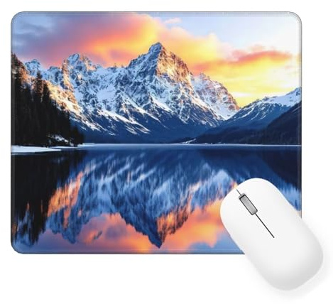 Tappetino per Mouse Montagna Tappetino Mouse Lago Tappetino Mouse Gaming, Piccolo Tappetino Scrivania 60 x 40 cm Tappetino Gaming, Durevole e Facile da Pulire, Superficie Antiscivolo Mouse Pad W-631