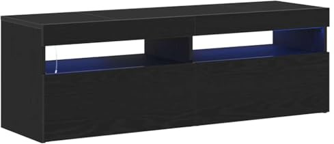 vidaXL Mobile TV Rovere Nero 120 x 35 x 40 cm Legno Multistrato, Credenza Moderna Rettangolare, Mobile per Media, Contenitore per Soggiorno, Legno ingegnerizzato, Design Pulito