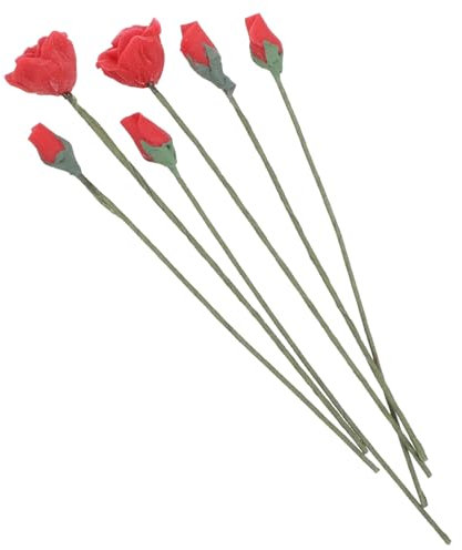 BESTYASH 6pcs Mini Rose Artificial Flower for Flower Decorations for Dollhouse and Home