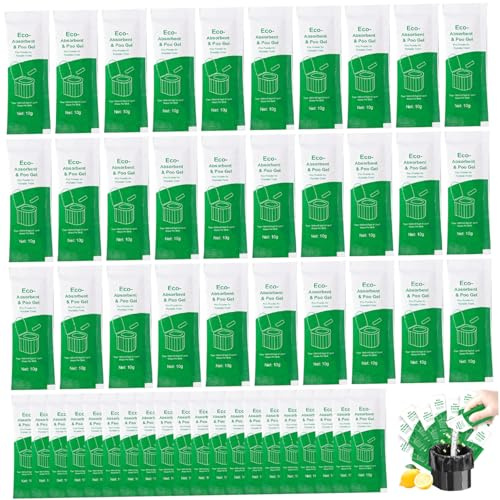 Poo Gel for Portable Toilet, 50PCS 10g Absorbent Camping Toilet Gel, Emergency Porta Potty Deodorizer for Outdoor Camping Hiking