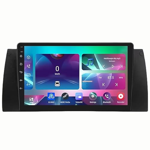 YFYANFEI Android 15 Car DVD Player Radio Head Unit for BMW X5 E53 2000-2006, Car Stereo 9 Inch GPS Navigator Bluetooth Support 4G Wifi Screen Mirror Link,8 Core 4G+Wifi 12G+256G