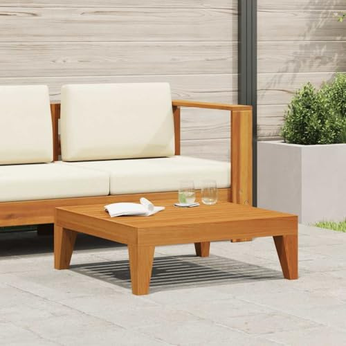 QJBSAVVA Gartentisch 68,5x68,5x24 cm aus Akazien-Massivholz Modernes Design Stabile Konstruktion Lounge-Tisch für Balkon Garten Terrasse und Wohnbereich