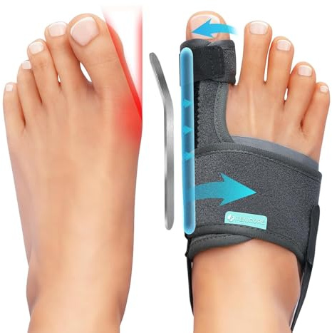 SHYSBV Hallux Valgus Korrektur Schiene mit 2 Winkeleisen Verdicktes Silikonpad für Schmerzlinderung Zehenspreizer & Zehenschutz Bandage für Damen Herren (1 Paar)