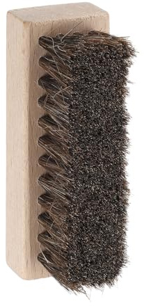 sourcing map Shoe Cleaning Brush 3x1 Beech Wood Horsehair Boot Polish Brushes for Leather Shoes Boots Cloth Cleaner, Brown Light Wood
