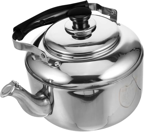 4L Bouilloire sifflante en acier - Design ergonomique, sifflet fort, chauffage rapide, style élégant & compatible avec toutes sources de chaleur