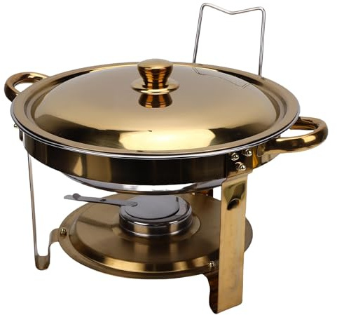 Yanmis Chafing Dishes for Buffet, 4.5L Round Stainless Steel Buffet Food Warmers with Ventilated Covers, for Catering Events Parties Dinners