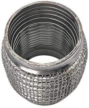 Auspuffendrohrblende ID 45mm Longs 100/150/200mm Edelstahl 304 Flexrohre Auspuffrohrkupplung mit Maschenverriegelung Flexibler Faltenbalg Endschalldämpfer(45mm-100mm)