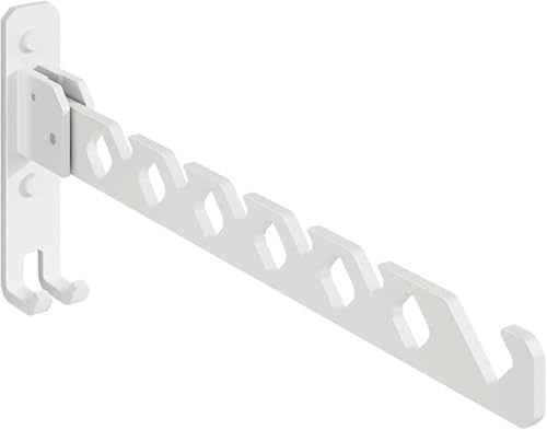 OLRWSLG Wall Mounted Clothes Hanger 34 x12.5x3cm Foldable Clothes Organizer | 180°Rotation Heavy Duty Wall Clothing Drying Rack Metal Clothing Hooks Laundry Dryer Rack Shelve for Bathroom Bedroomn Hotel