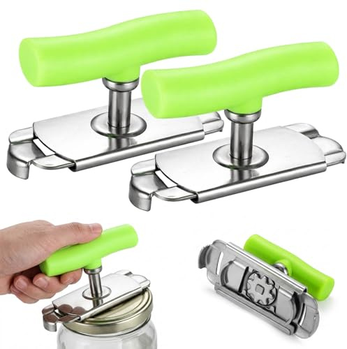 2 Stück Deckelöffner & Glasöffner aus Edelstahl, Einstellbarer Schraubdeckelöffner und Dosenöffner, Manueller Dosenöffner für Senioren Schraubgläser, Geeignet für den Heimgebrauch Picknick