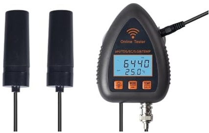 KXJQBM Analyseur de Sol, Testeur de pH Intelligent, TDS, EC, SG, température, qualité l'eau, Aquarium, Piscine, hydroponie, enregistreur données, Moniteur pour Le Jardinage et l'agriculture