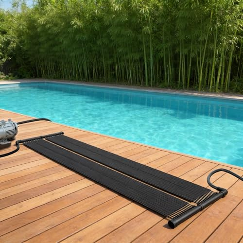 NAIZY Panel solar para calefacción de piscina, 600 x 70 cm, resistente a los rayos UV, colector solar plegable de polipropileno, con conector de manguera de 32/38 mm de diámetro, para piscinas, techo