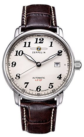 Zeppelin Count Herren Uhr analog Automatik mit Leder Armband 7656-5