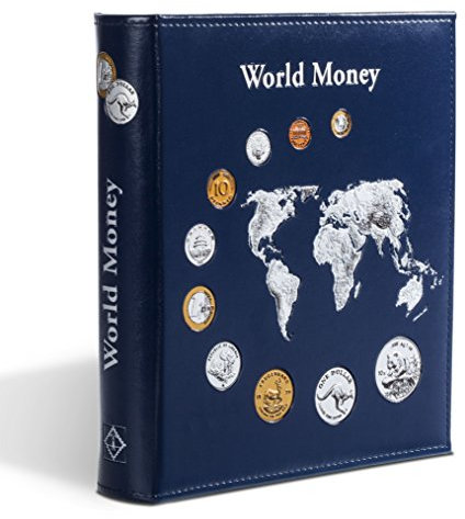Leuchtturm 323813 Münzalbum Optima World Money - inkl. 5 Hüllen für Münzen mit Ø 42, 27, 20, 34 mm - blau