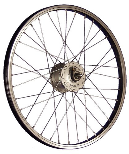 20 Pouces Roue Avant vélo moyeu Dynamo Acier Inoxydable 406-19 Noir/Argent