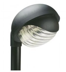 Lampada tonda esterno testa palo in termoplastico manicotto 60mm nero