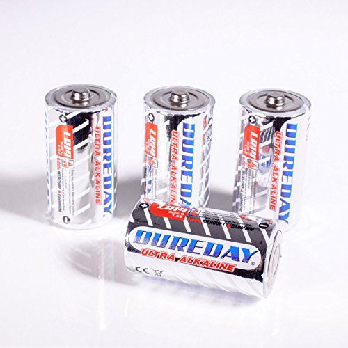 Pack of 4 Brighter C Size Ultra Alkaline Batteries by Lights4fun